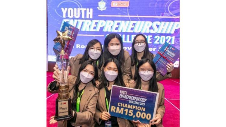 Winning team with supervisor Dr. Lim Chia Yean